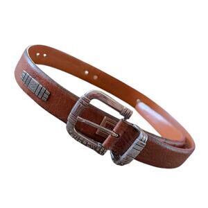 Trafalgar Women’s Brown Leather Belt Made in USA 31” Waist Unisex Patina U.S.A.